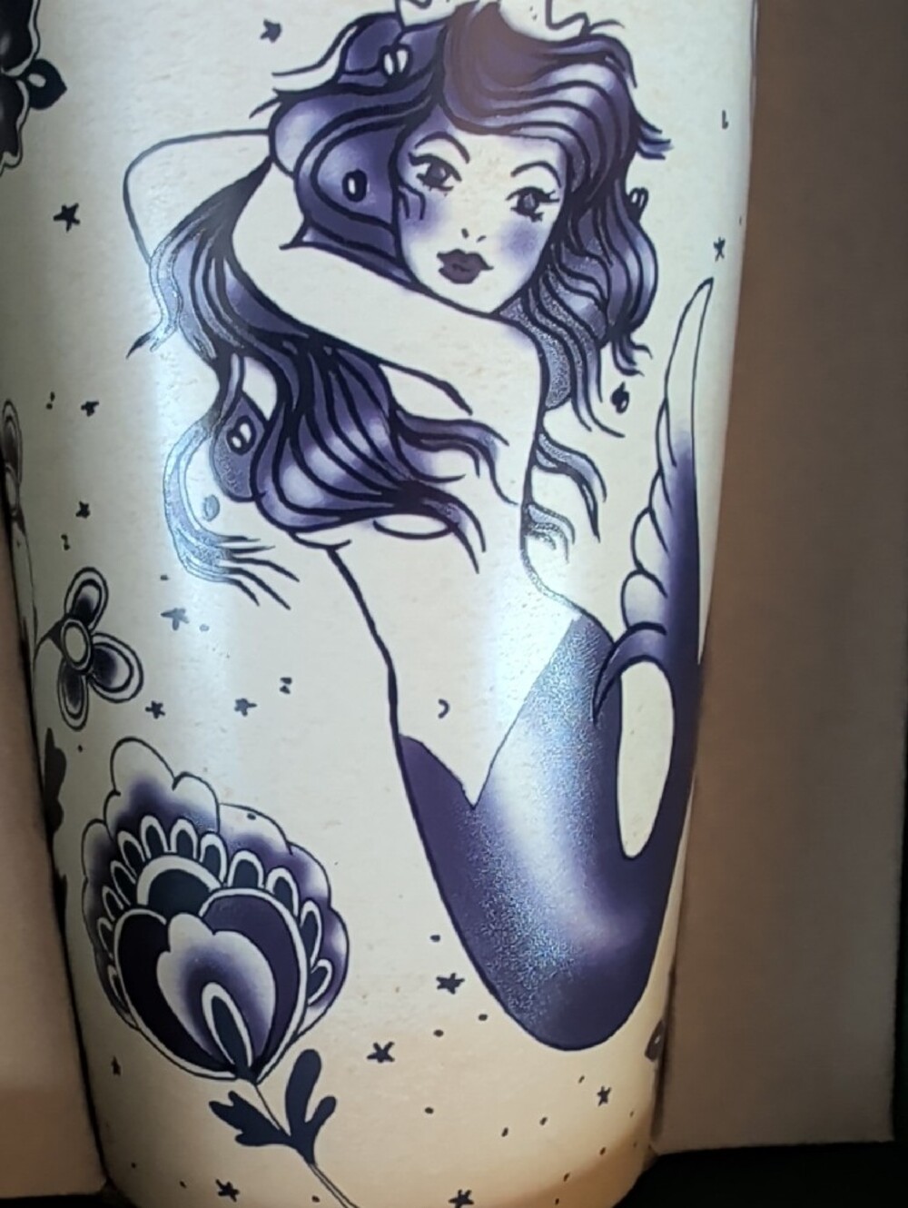 NIB. Starbucks Mermaid Siren Tattoo, Ceramic Travel Tumbler. - Picture 4 of 5